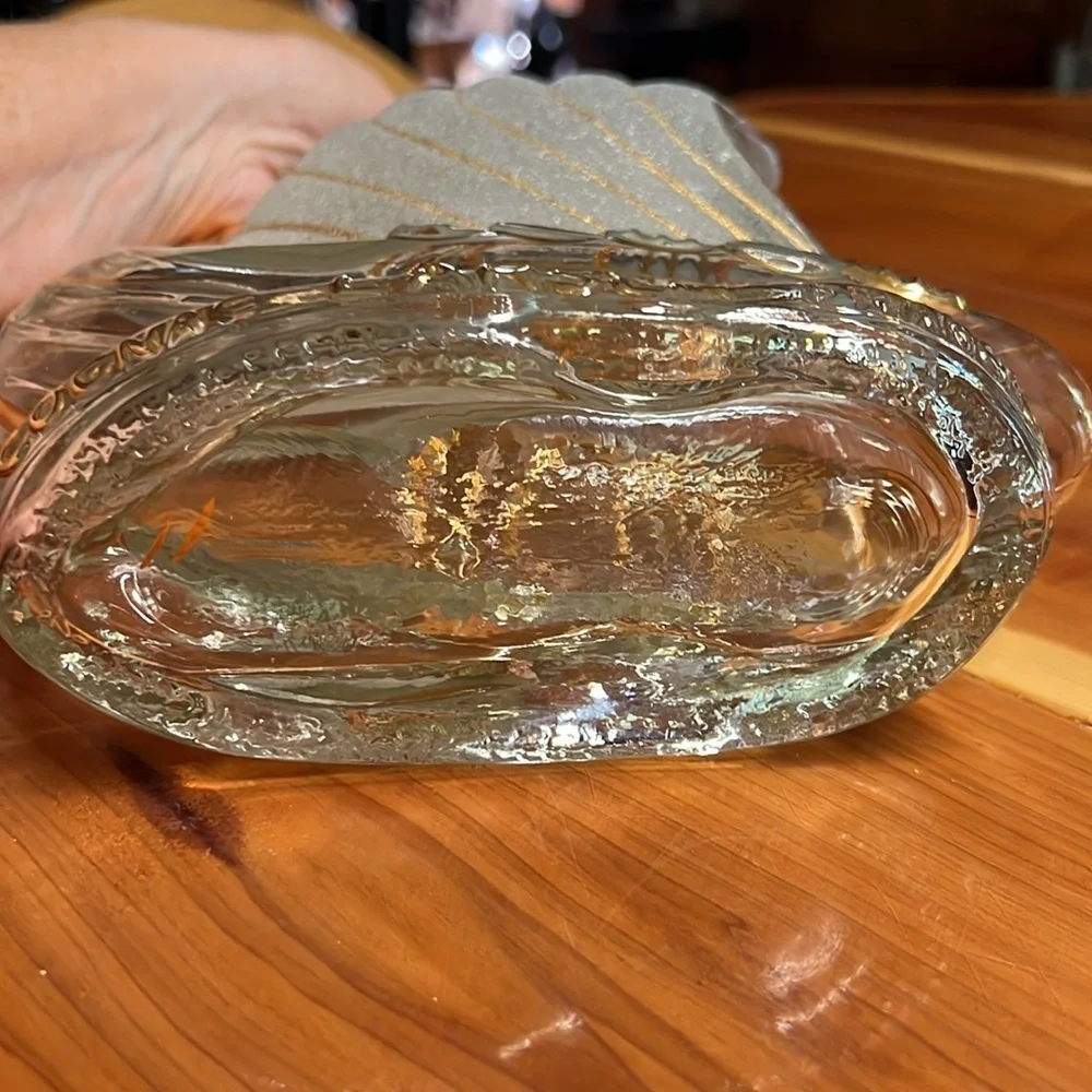 Vintage Larsen Cognac Decanter with Stopper, Viking Ship Shape, France 1960s